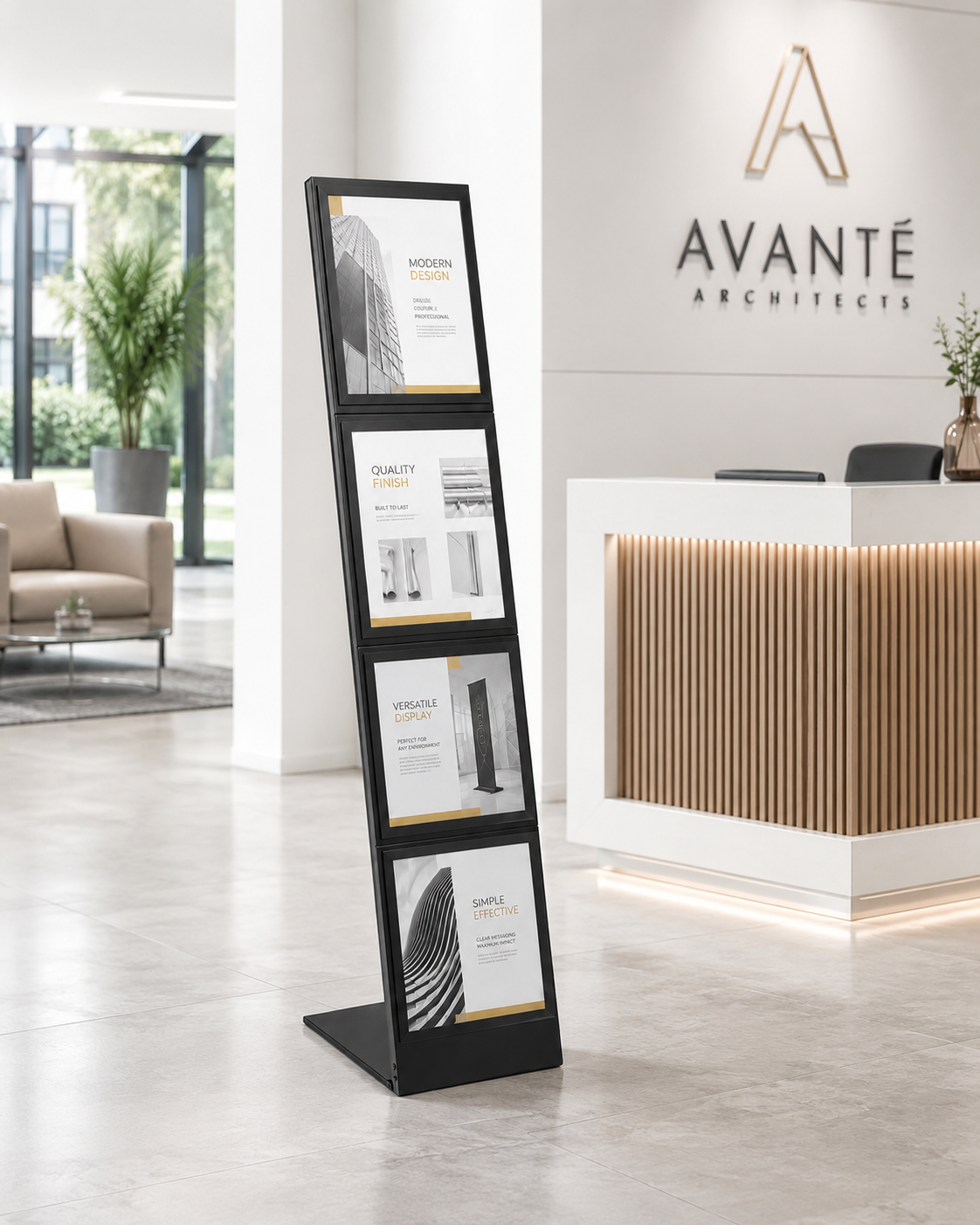 A4 Informationsständer mit 4 Magnetrahmen