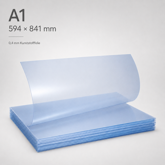 A1 Ersatzfolie für Posterrahmen, 594 × 841 mm – 0,4 mm Kunststoff, UV-beständig