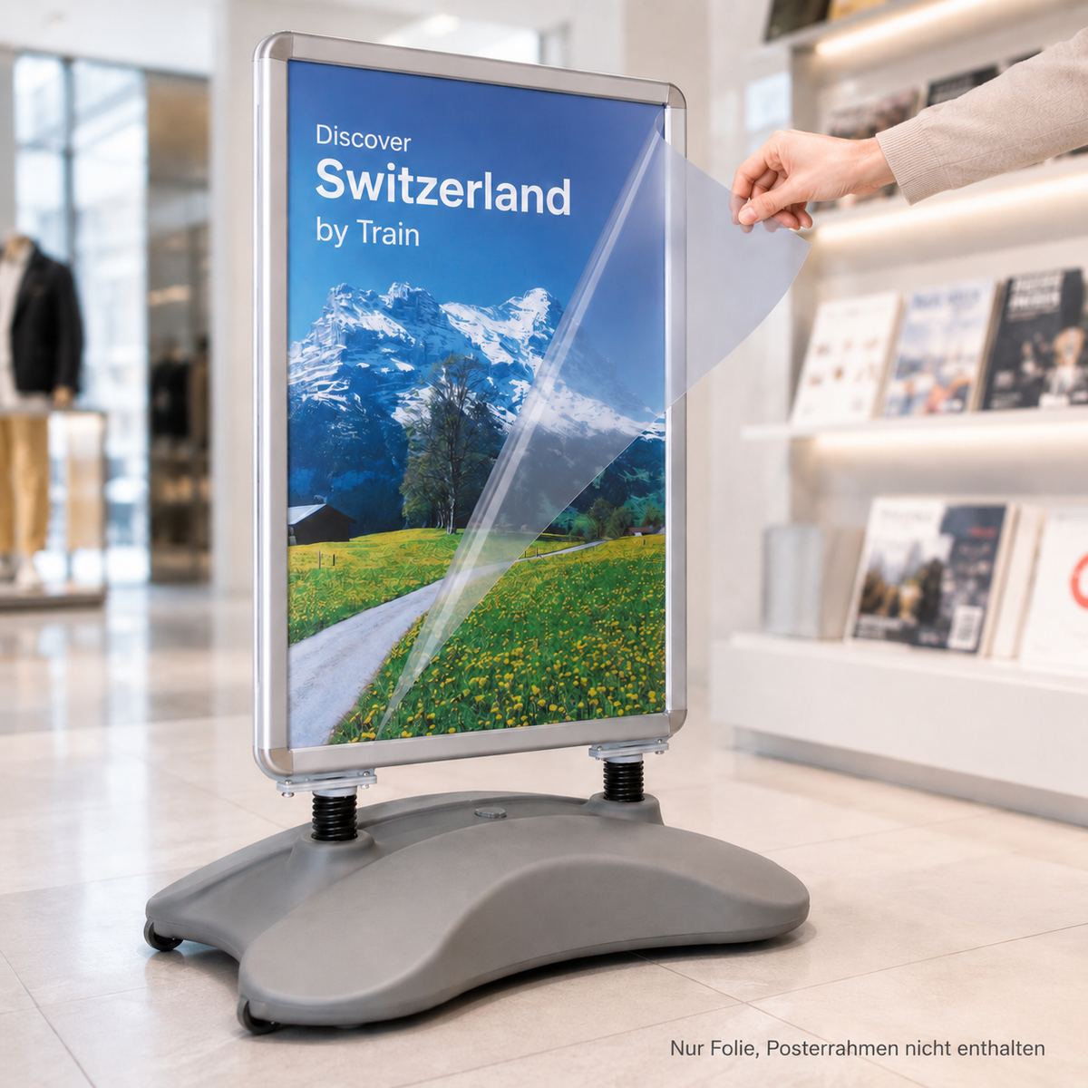 A1 Ersatzfolie für Posterrahmen, 594 × 841 mm – 0,4 mm Kunststoff, UV-beständig