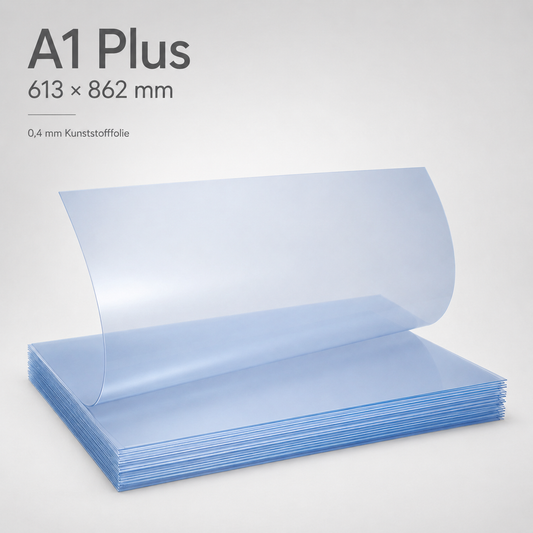 A1 Plus Ersatzfolie für Posterrahmen und Kundenstopper, 613 × 862 mm – 0,4 mm Kunststoff, UV-beständig