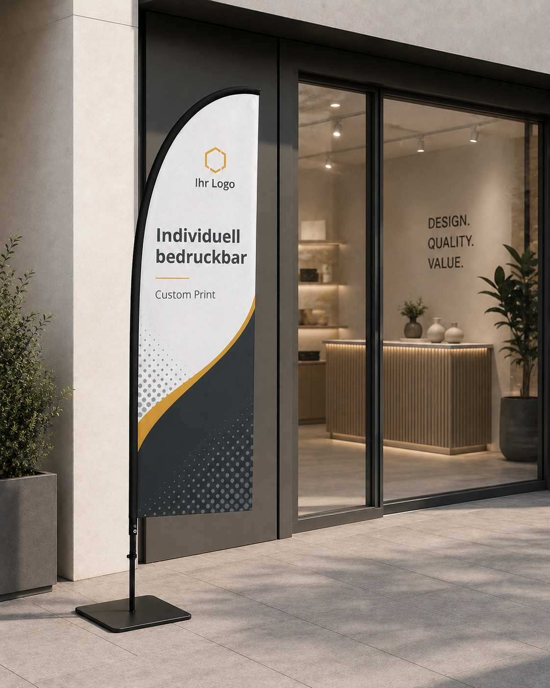 Beachflag Federform individuell bedruckbar
