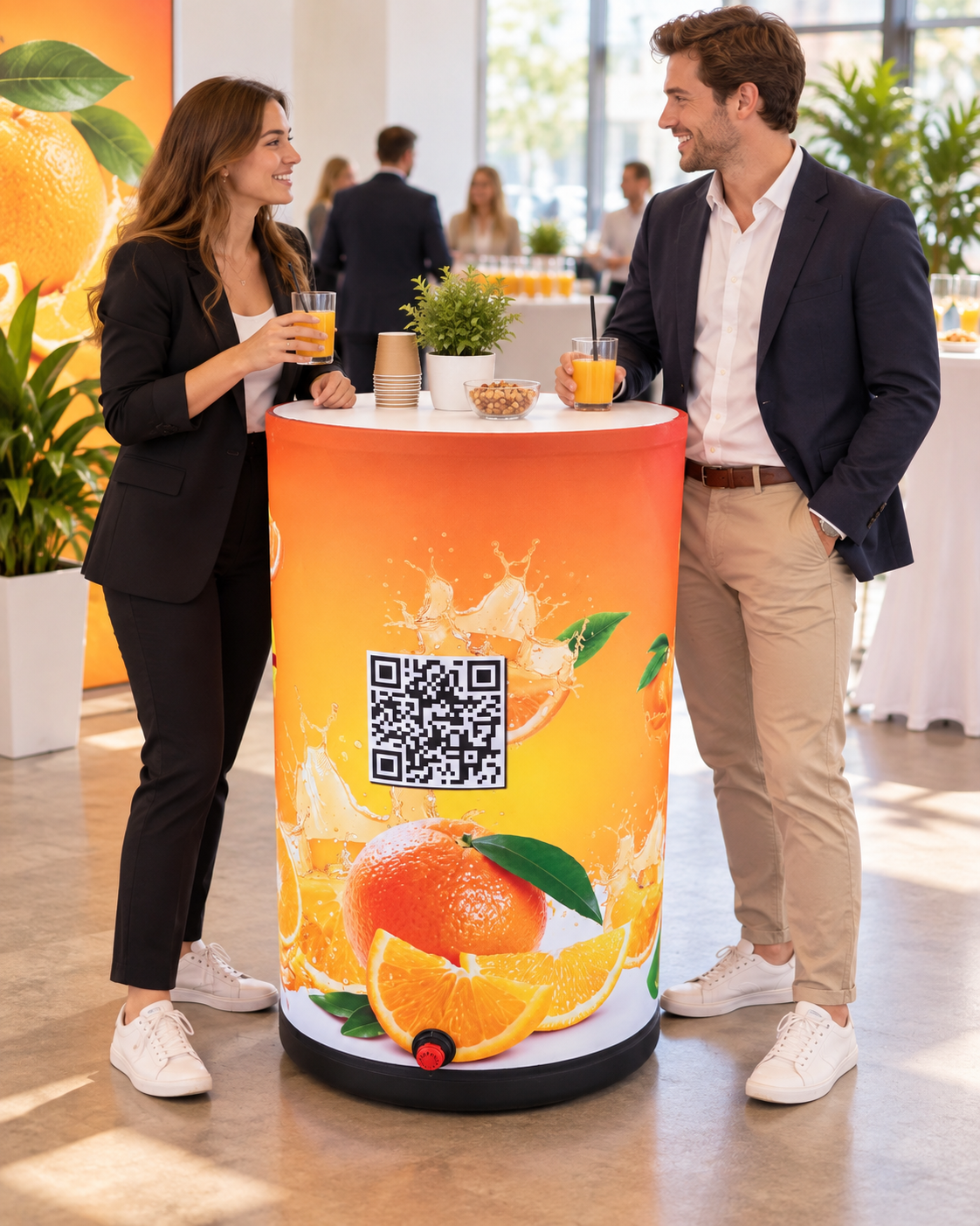 Aufblasbarer Stehtisch Ø 65 x H 100 cm für Messe und Event